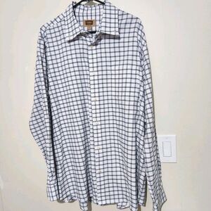 Foundry Shirt Size XLT White Black Plaid Long sleeve